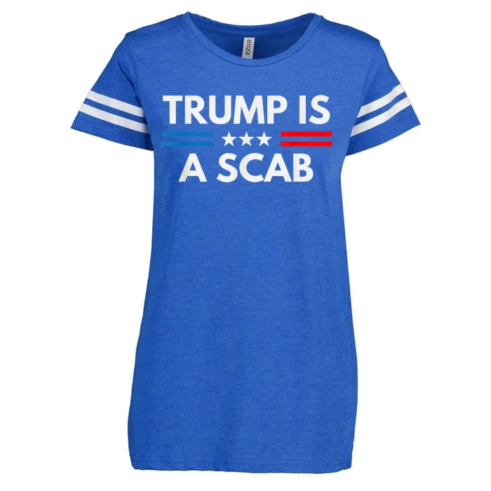 Trump Is A Scab Vote Harris 2024 Enza Ladies Jersey Football T-Shirt