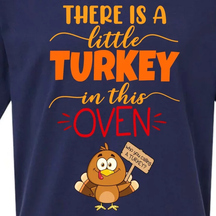 There Is A Little Turkey In This Oven Pregnancy Sueded Cloud Jersey T-Shirt