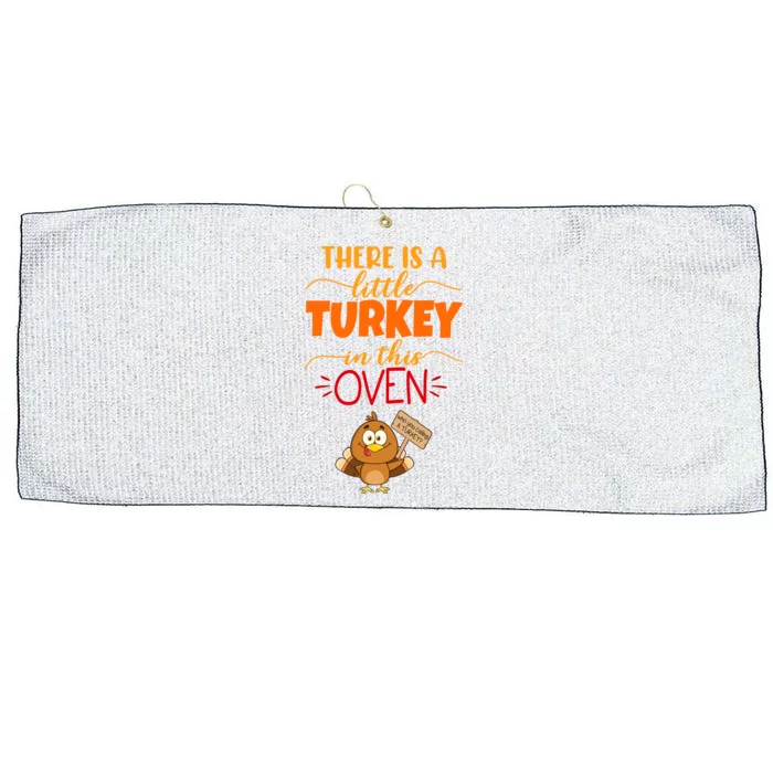 There Is A Little Turkey In This Oven Pregnancy Large Microfiber Waffle Golf Towel