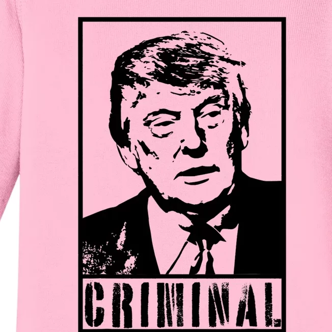 Trump Is A Criminal Anti Trump Impeach The President Baby Long Sleeve Bodysuit