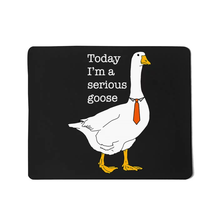 Today IM A Serious Goose Silly Goose Cute Funny Mousepad