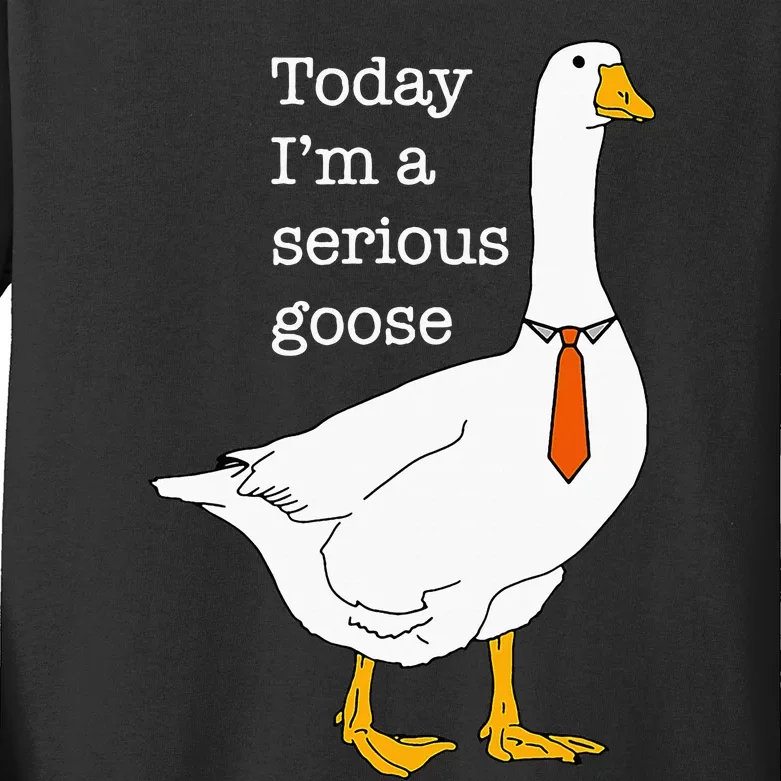 Today IM A Serious Goose Silly Goose Cute Funny Kids Long Sleeve Shirt