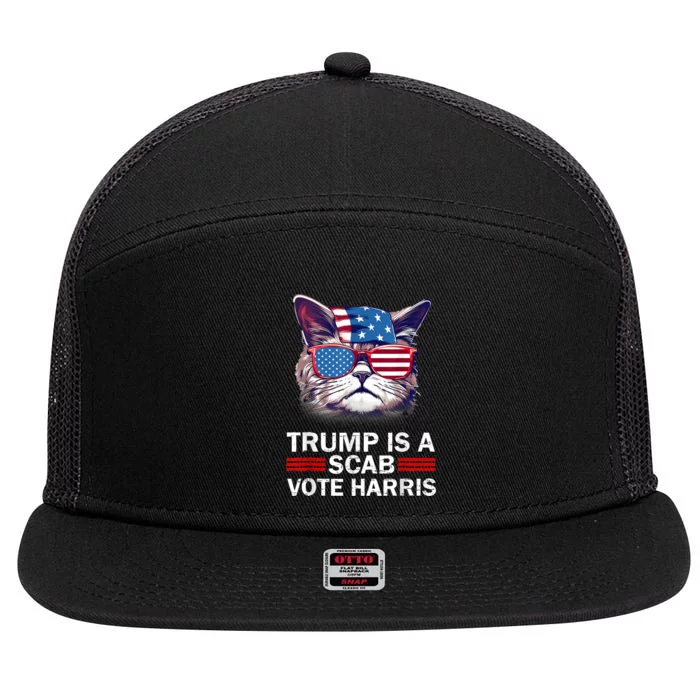 Trump Is A Scab Trump’S A Scab Cat 7 Panel Mesh Trucker Snapback Hat