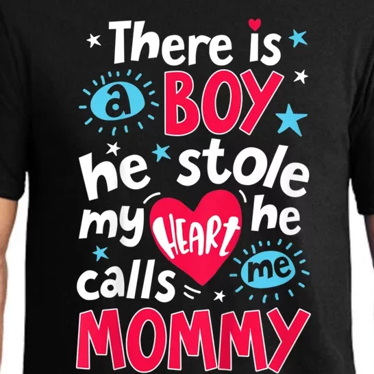 There Is A Boy He Calls Me Mommy Mother Moms Gift Pajama Set