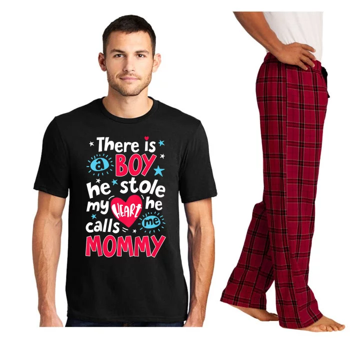 There Is A Boy He Calls Me Mommy Mother Moms Gift Pajama Set