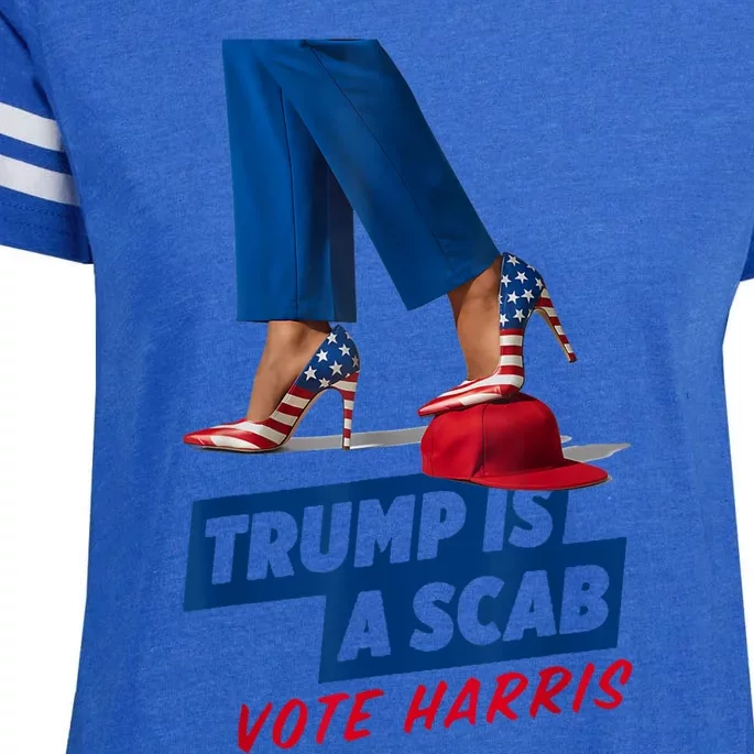 Trump Is A Scab Vote Kamala Harris 2024 Enza Ladies Jersey Football T-Shirt