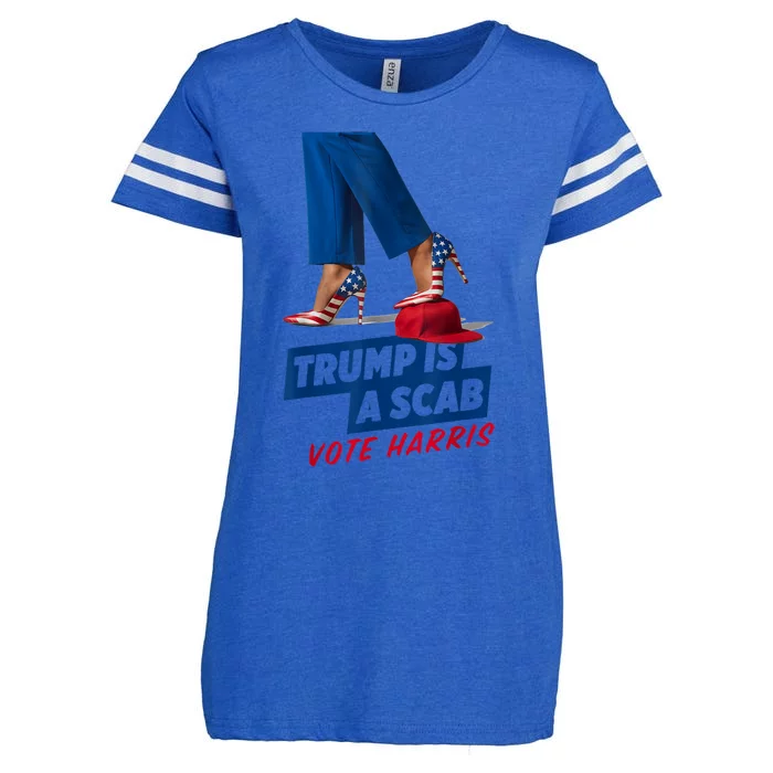 Trump Is A Scab Vote Kamala Harris 2024 Enza Ladies Jersey Football T-Shirt