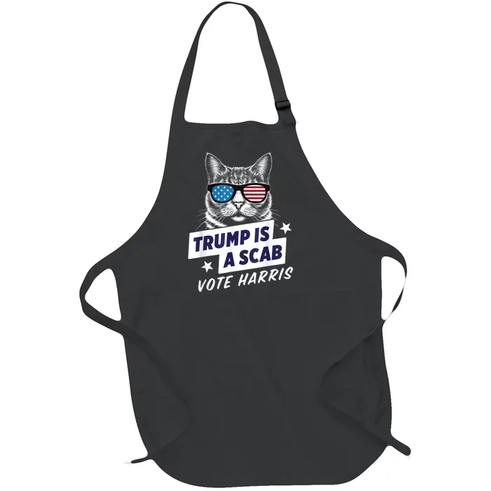 Trump Is A Scab Vote Kamala Harris 2024 Full-Length Apron With Pocket