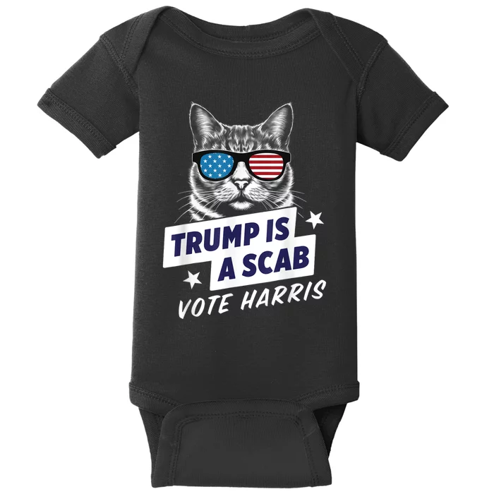 Trump Is A Scab Vote Kamala Harris 2024 Baby Bodysuit