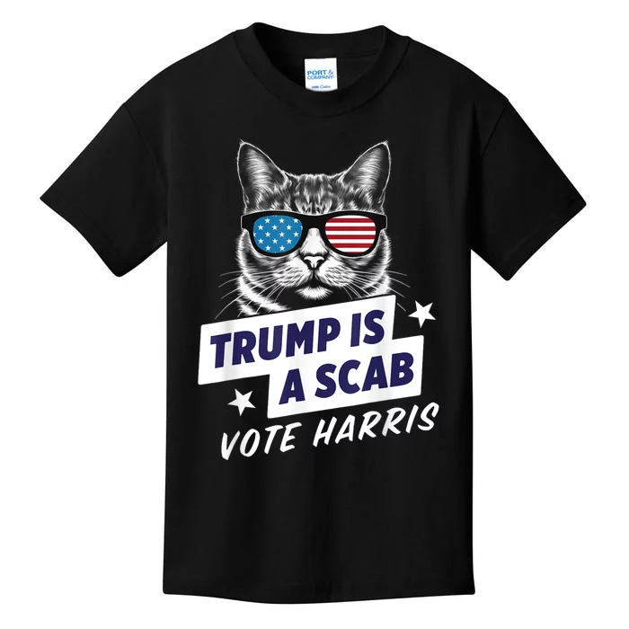 Trump Is A Scab Vote Kamala Harris 2024 Kids T-Shirt