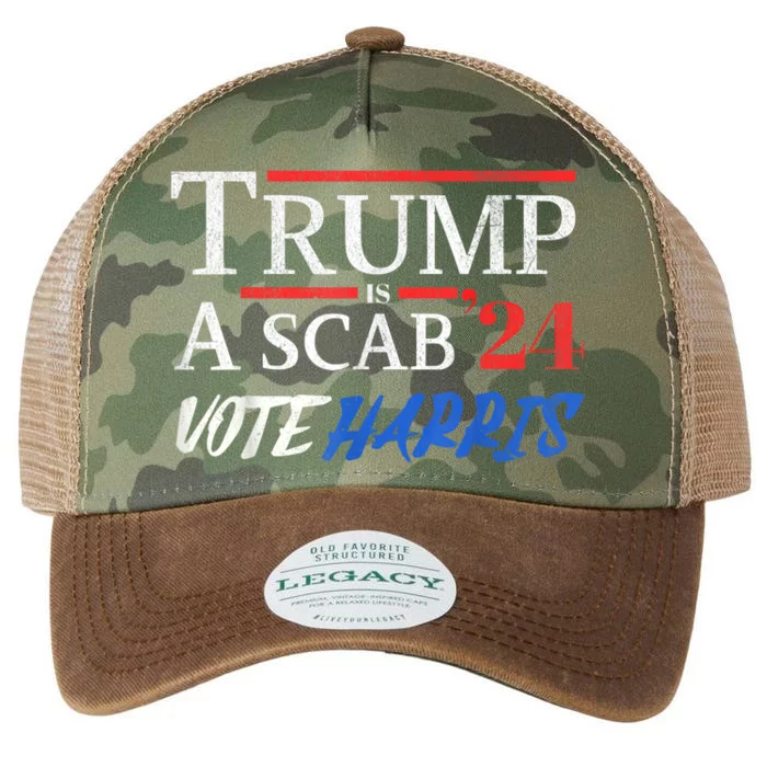 Trump Is A Scab Vote Kamala Harris 2024 Legacy Tie Dye Trucker Hat