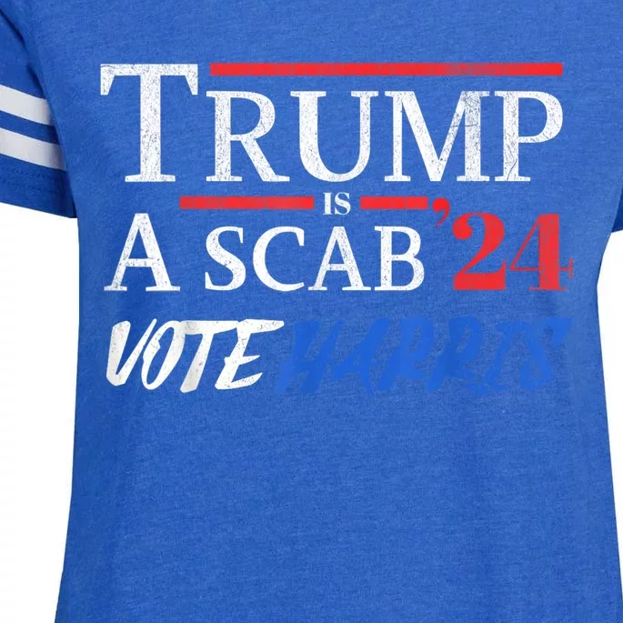 Trump Is A Scab Vote Kamala Harris 2024 Enza Ladies Jersey Football T-Shirt