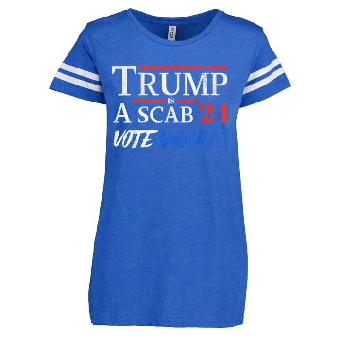 Trump Is A Scab Vote Kamala Harris 2024 Enza Ladies Jersey Football T-Shirt