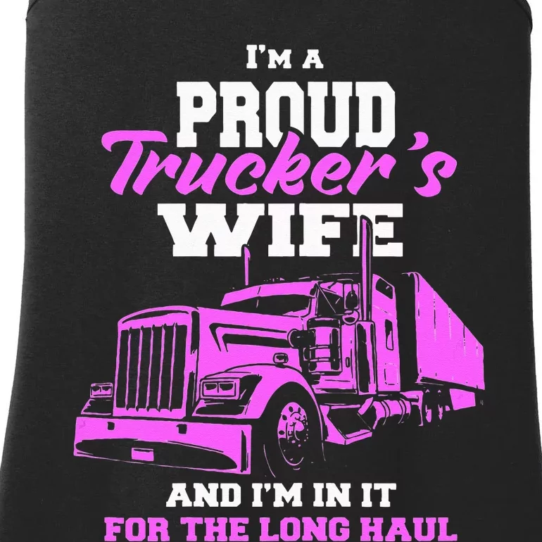 Trucker I'm A Proud Trackers Wife. Truck Drivers Mum Ladies Essential Tank