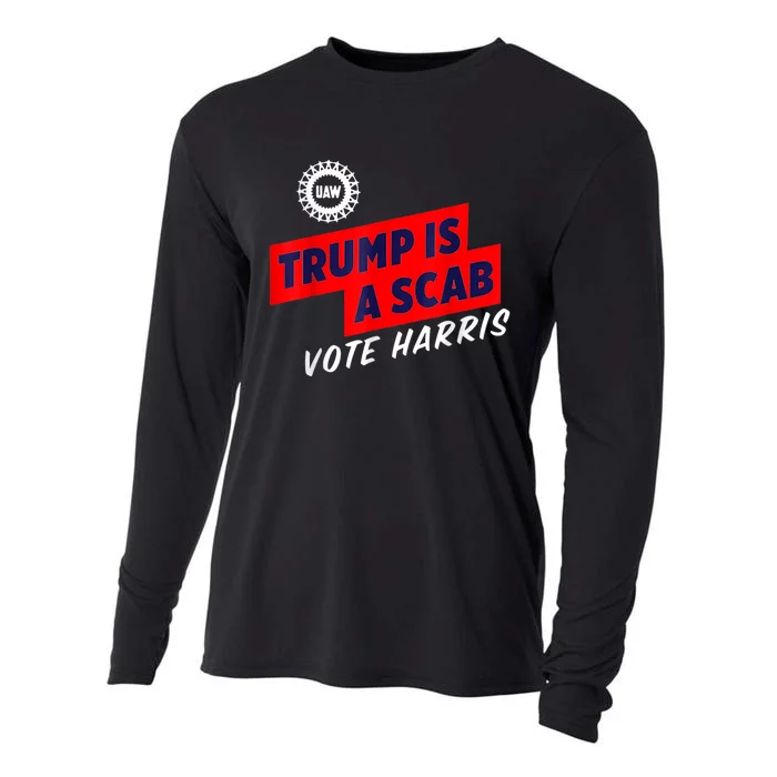 Trump Is A Scab Vote Kamala Harris 2024 Cooling Performance Long Sleeve Crew