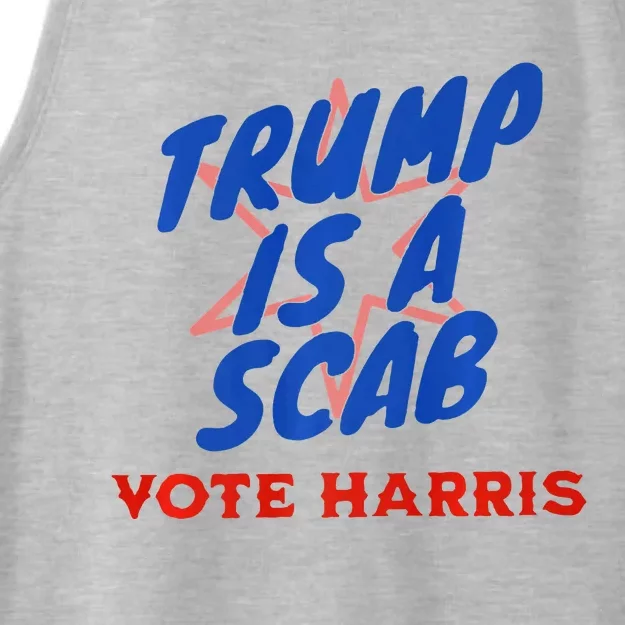 Trump Is A Scab Vote Harris Premium= Ladies Tri-Blend Wicking Tank