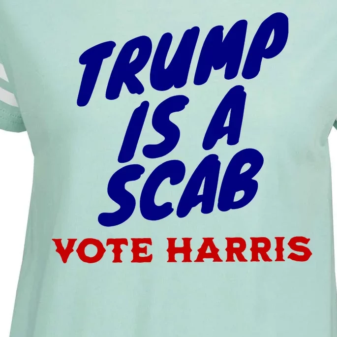 Trump Is A Scab Vote Harris Funny 2024 Enza Ladies Jersey Football T-Shirt