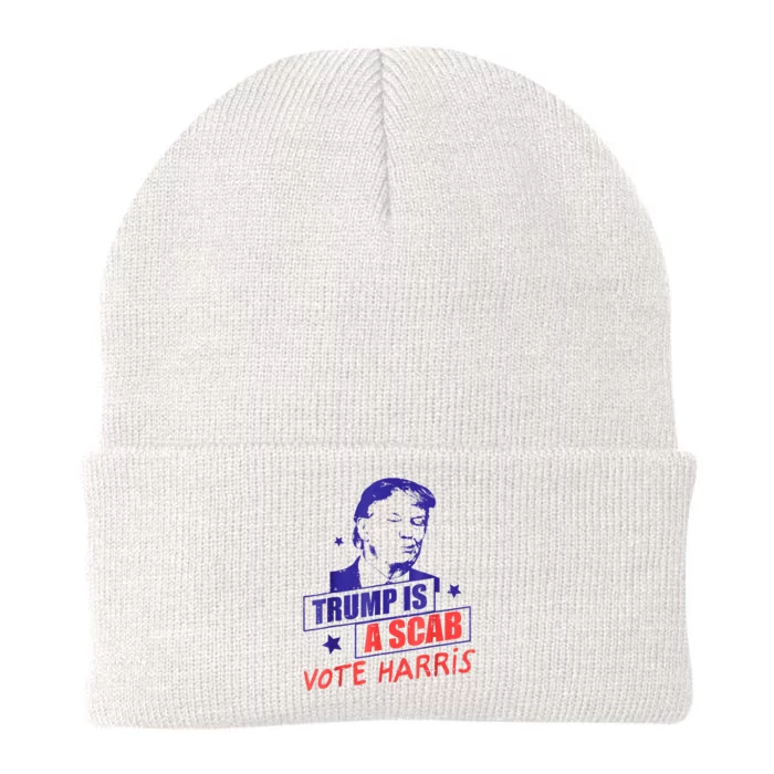 Trump Is A Scab Vote Kamala Harris 2024 Knit Cap Winter Beanie