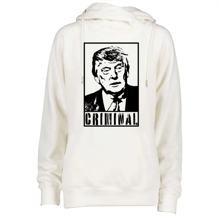 Trump Is A Criminal Anti Trump Impeach The President Gift Womens Funnel Neck Pullover Hood