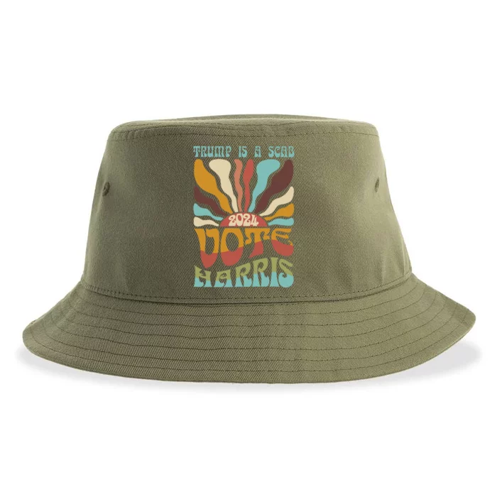 Trump Is A Scab Vote Harris Harris Kamala Trump Sustainable Bucket Hat