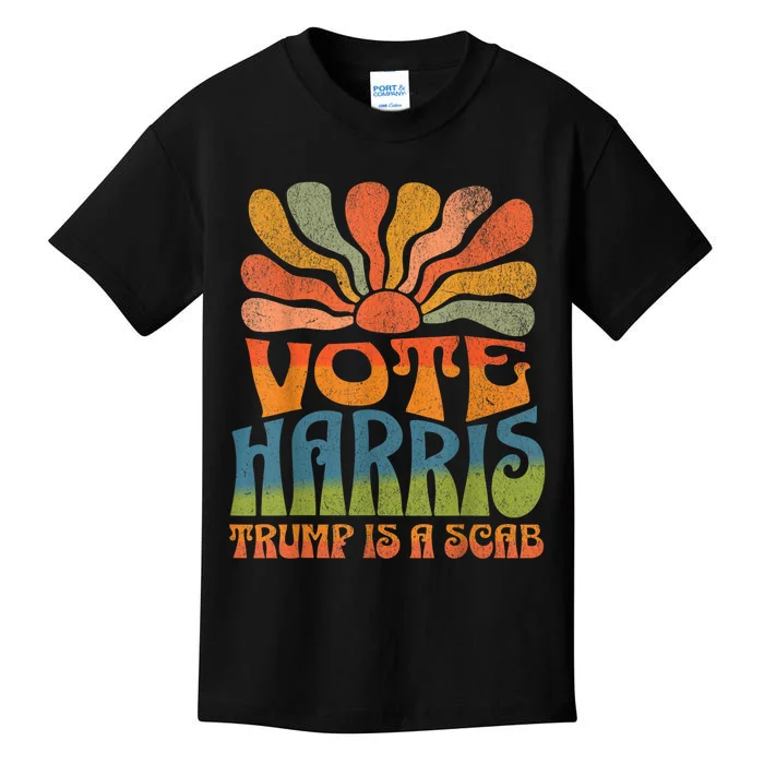 Trump Is A Scab Vote Kamala Harris 2024 Kids T-Shirt