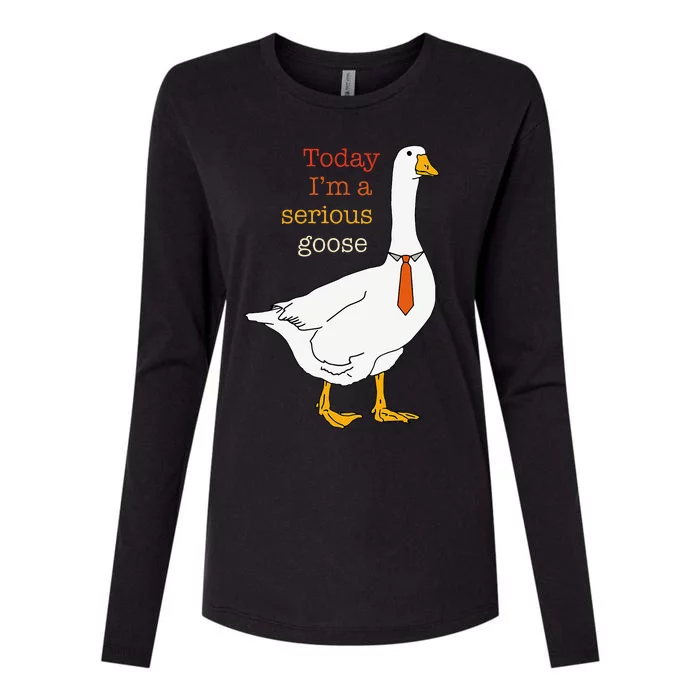 Today IM A Serious Goose Funny Silly Goose Womens Cotton Relaxed Long Sleeve T-Shirt