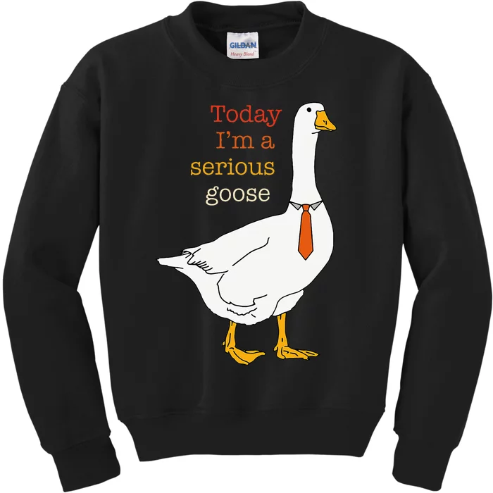 Today IM A Serious Goose Funny Silly Goose Kids Sweatshirt