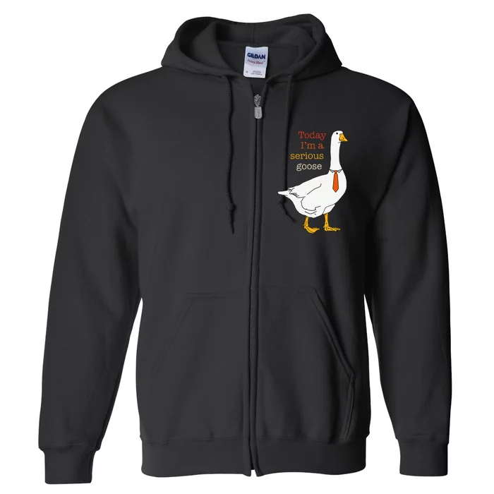 Today IM A Serious Goose Funny Silly Goose Full Zip Hoodie