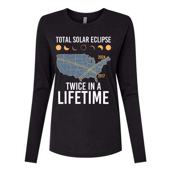 Twice In A Lifetime Solar Eclipse 2024 Total Eclipse Womens Cotton Relaxed Long Sleeve T-Shirt