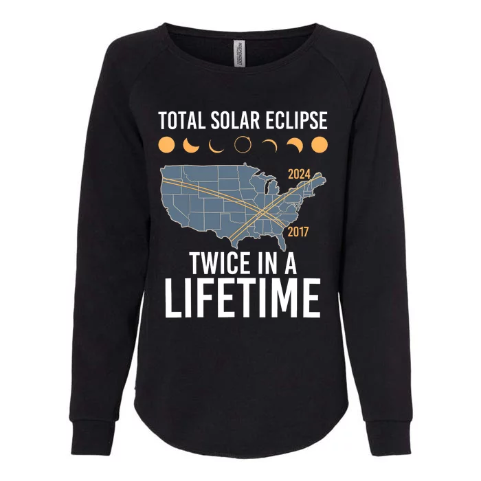 Twice In A Lifetime Solar Eclipse 2024 Total Eclipse Womens California Wash Sweatshirt