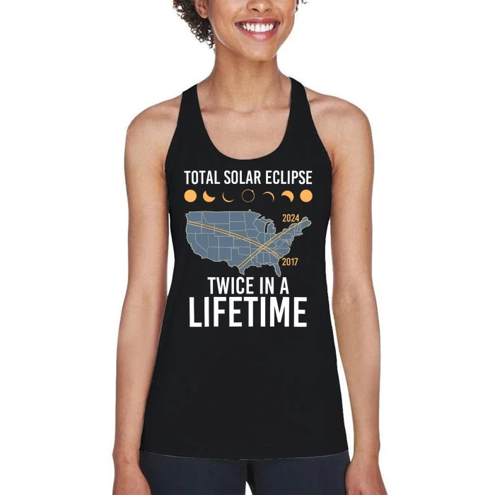 Twice In A Lifetime Solar Eclipse 2024 Total Eclipse Women's Racerback Tank