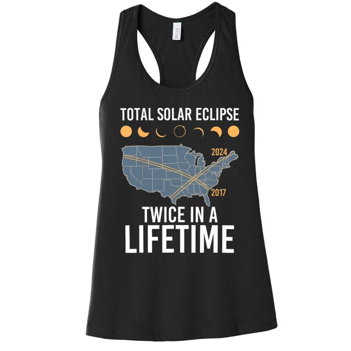 Twice In A Lifetime Solar Eclipse 2024 Total Eclipse Women's Racerback Tank