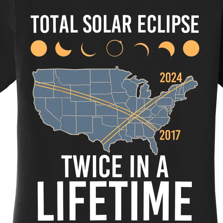 Twice In A Lifetime Solar Eclipse 2024 Total Eclipse Women's T-Shirt