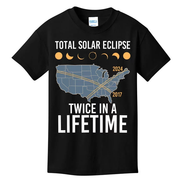 Twice In A Lifetime Solar Eclipse 2024 Total Eclipse Kids T-Shirt