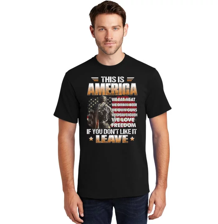 This Is America We Eat Meat We Drink Beer Tall T-Shirt