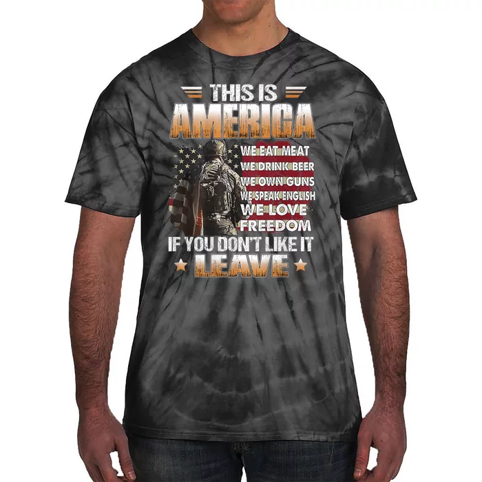 This Is America We Eat Meat We Drink Beer Tie-Dye T-Shirt