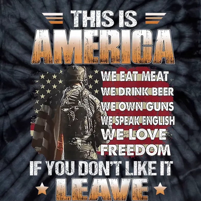 This Is America We Eat Meat We Drink Beer Tie-Dye T-Shirt