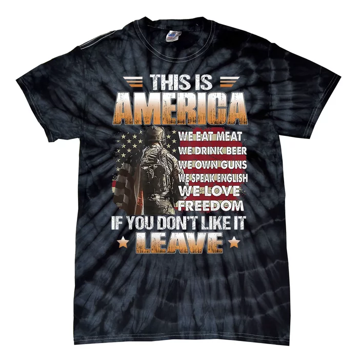 This Is America We Eat Meat We Drink Beer Tie-Dye T-Shirt