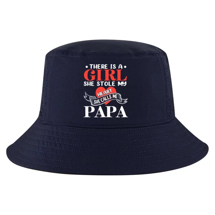 There Is A She Stole My Heart She Calls Me Papa Gift Cool Comfort Performance Bucket Hat