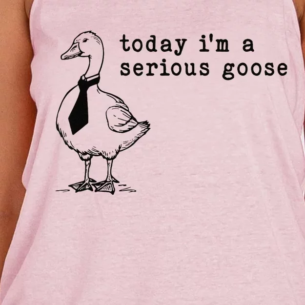 Today IM A Serious Goose Gift Women's Knotted Racerback Tank