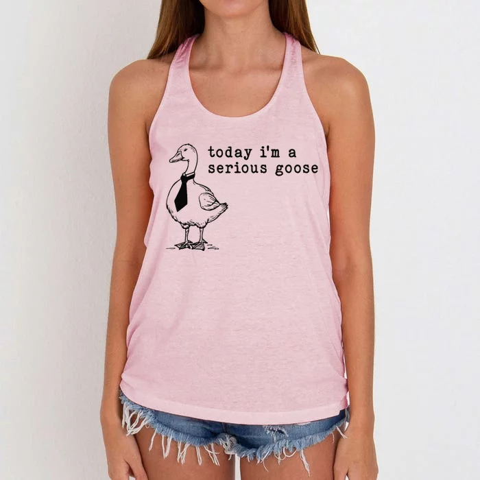 Today IM A Serious Goose Gift Women's Knotted Racerback Tank