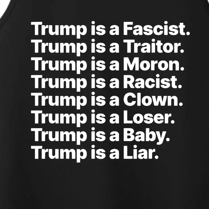 Trump Is A Fascist Traitor Moron Racist Clown Loser Liar Performance Tank