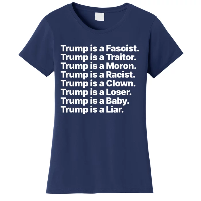 Trump Is A Fascist Traitor Moron Racist Clown Loser Liar Women's T-Shirt