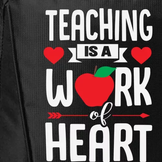 Teaching Is A Work Of Heart Kindergarten Pre K Valentines Gift City Backpack