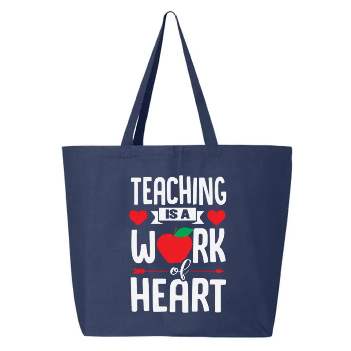 Teaching Is A Work Of Heart Kindergarten Pre K Valentines Gift 25L Jumbo Tote