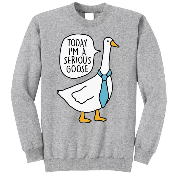 Today IM A Serious Goose Funny Serious Goose Tall Sweatshirt