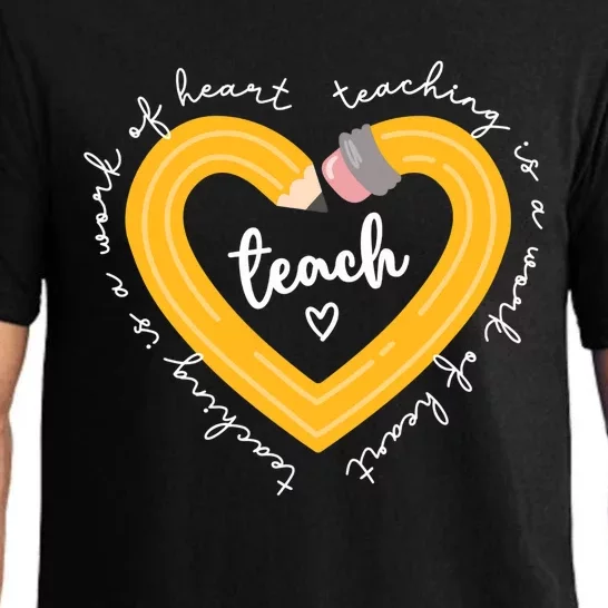 Teaching Is A Work Of Heart Teacher Back To School Pajama Set