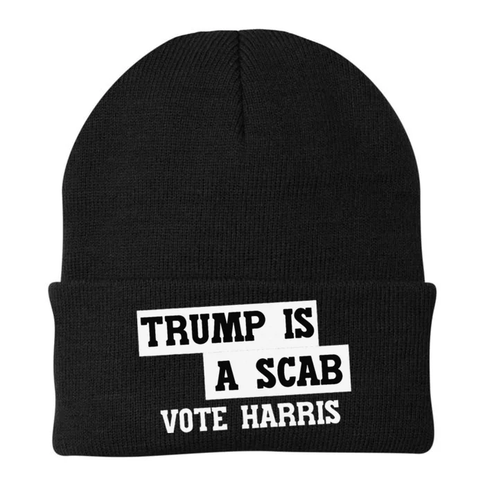 Trump Is A Scab Vote Harris Knit Cap Winter Beanie