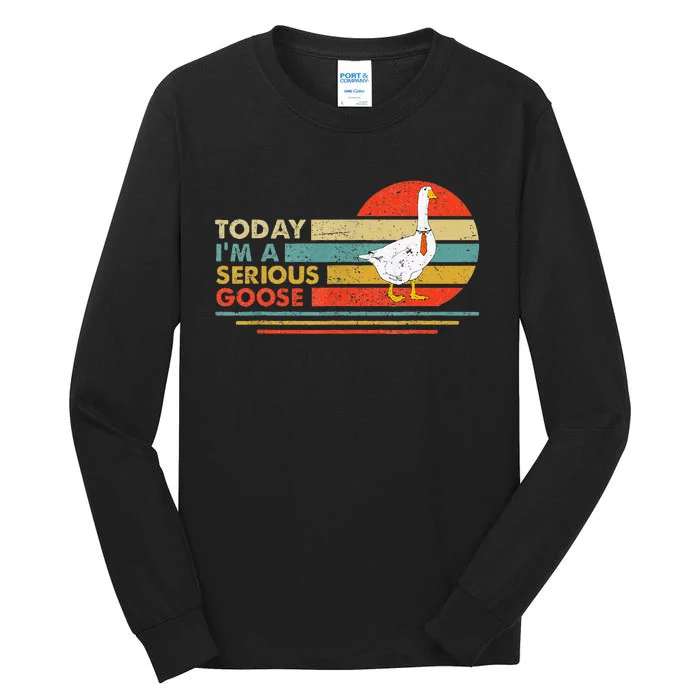 Today IM A Serious Goose Funny Apparel Vintage Sunset Tall Long Sleeve T-Shirt