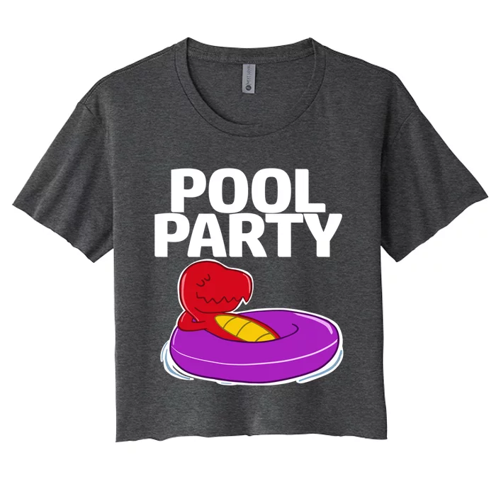 Tgiftrex In A Floater Pool Party Cool Gift Women's Crop Top Tee